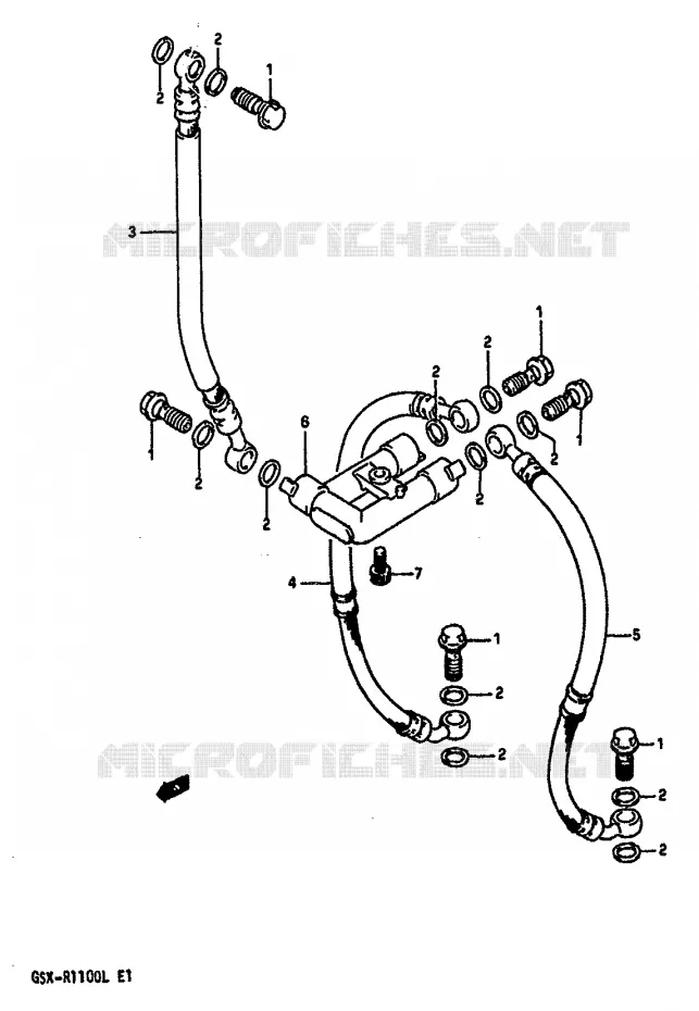 FRONT BRAKE HOSE (MODEL L) Suzuki MOTO 1100 GSX-R 1989  GSX-R1100K(K/L)