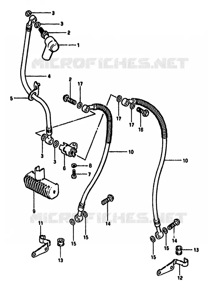 FRONT BRAKE HOSE (MODEL X) Suzuki MOTO 550 GS 1981  GS550MX(X/Z)