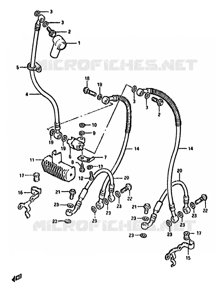 FRONT BRAKE HOSE (MODEL Z) Suzuki MOTO 550 GS 1981  GS550MX(X/Z)