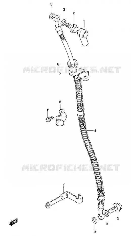 FRONT BRAKE HOSE Suzuki MOTO 250 GN 1993  GN250P(E2)