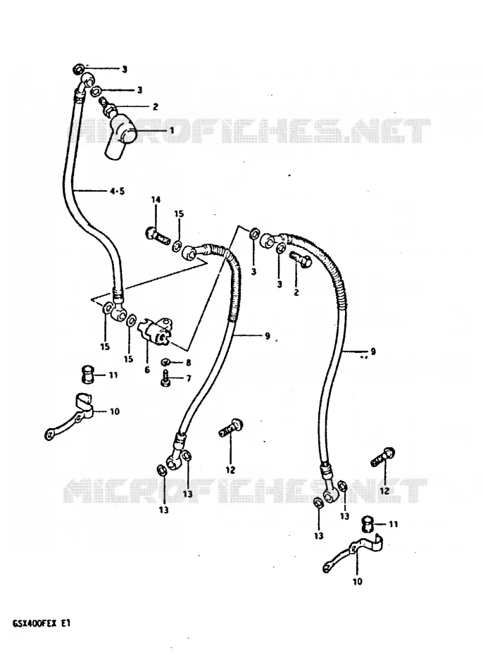 FRONT BRAKE HOSE Suzuki MOTO 400 GSX 1981  GSX400FEX
