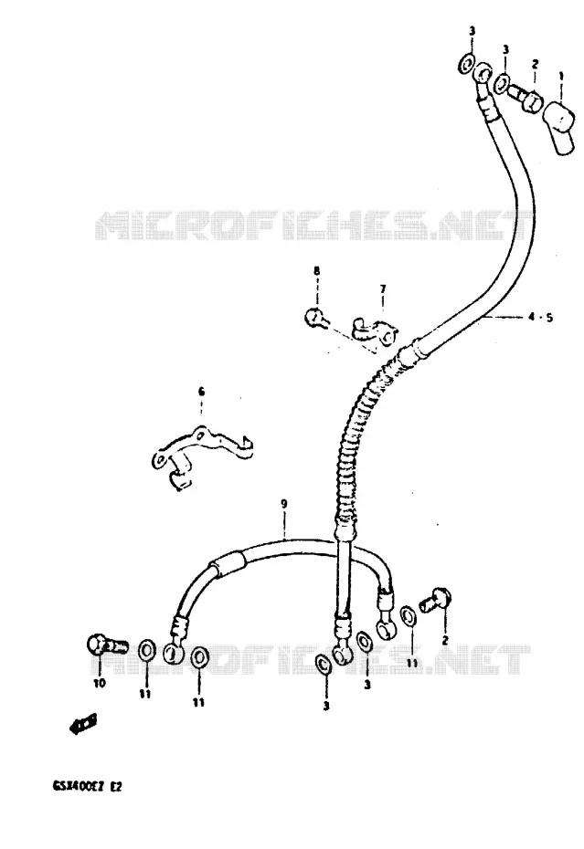 FRONT BRAKE HOSE Suzuki MOTO 400 GSX 1982  GSX400SZ