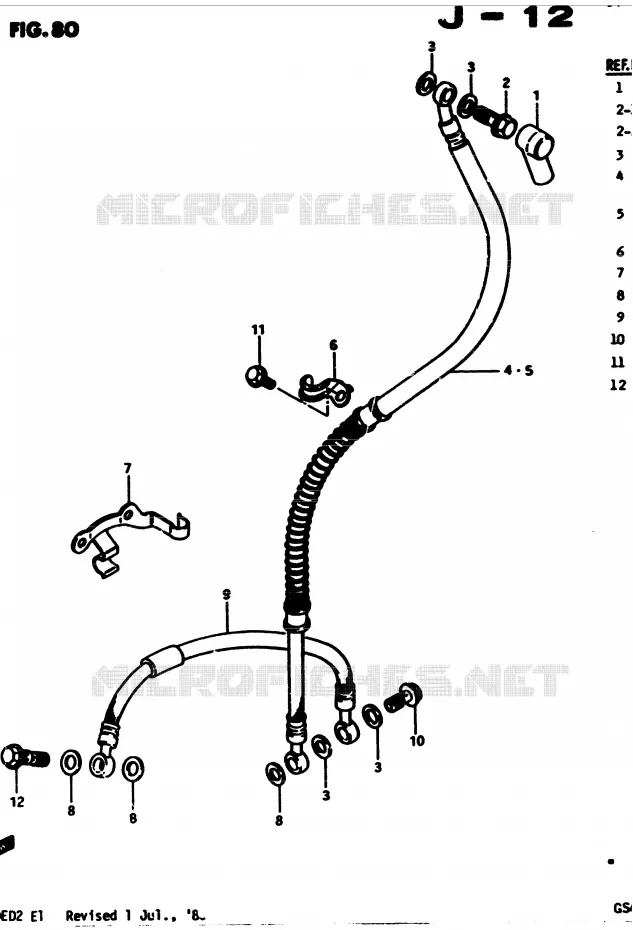FRONT BRAKE HOSE Suzuki MOTO 450 GS-S 1982  GS450SZ(2/Z/D)