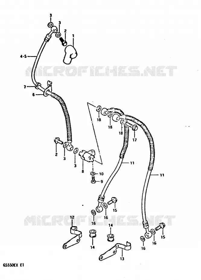 FRONT BRAKE HOSE Suzuki MOTO 550 GS 1981  GS550EX(X)