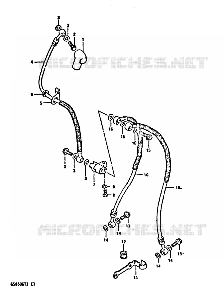 FRONT BRAKE HOSE Suzuki MOTO 650 GS 1982  GS650GTZ(X/Z)
