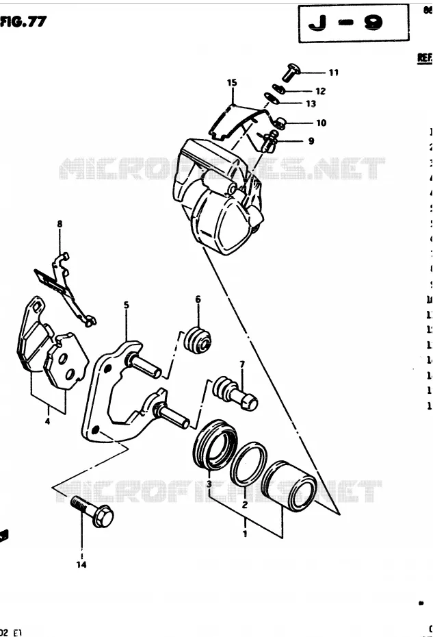FRONT CALIPER (E34) Suzuki MOTO 450 GS 1982  GS4502(2/Z/D)