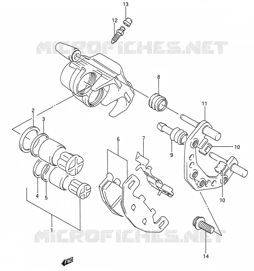 FRONT CALIPER (MODEL K/L/M/N/P/R/S) Suzuki MOTO 500 GS-E 1989  GS500EUK(E28)