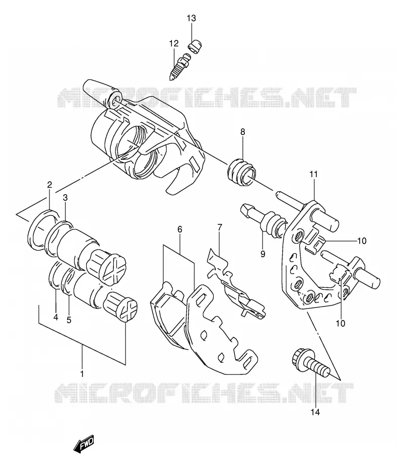 FRONT CALIPER (MODEL K/L/M/N/P/R/S) Suzuki MOTO 500 GS-E 1996  GS500EUT(E2)
