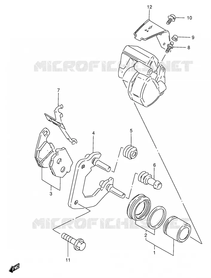 FRONT CALIPER (MODEL R) Suzuki MOTO 125 GS 1989  GS125ESK(E1)