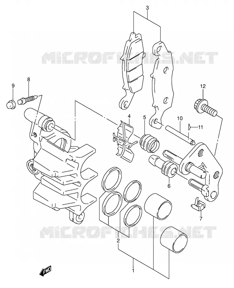 FRONT CALIPER (MODEL T) Suzuki MOTO 500 GS-E 1990  GS500EUL(E2)