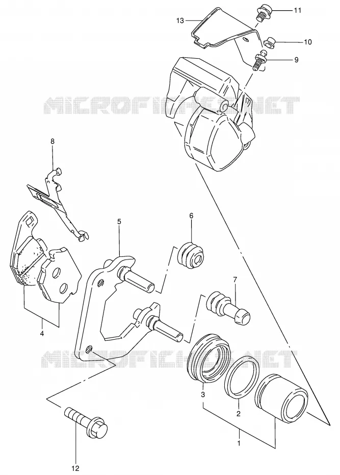 FRONT CALIPER (MODEL Z) Suzuki MOTO 125 GN 1991  GN125EM(E1)