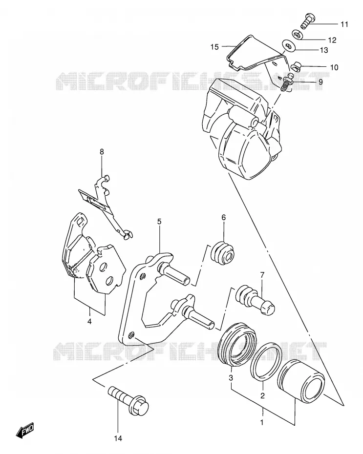 FRONT CALIPER (MODEL Z) Suzuki MOTO 125 GS 1990  GS125ESL(E1)