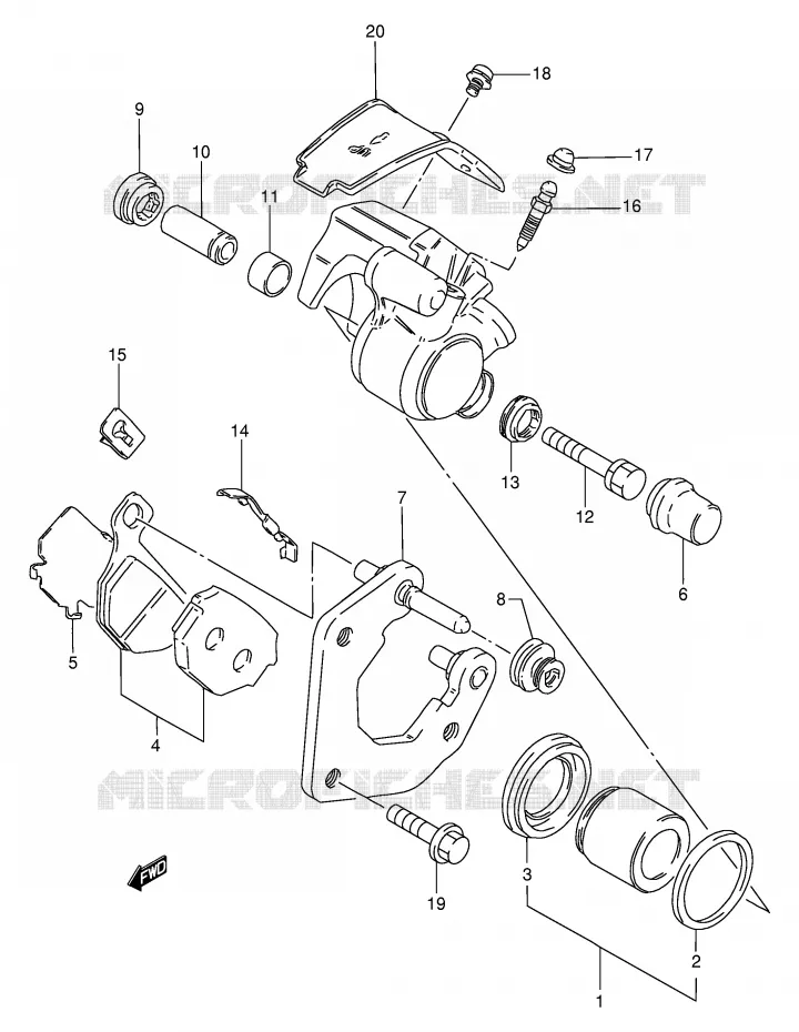 FRONT CALIPER (SEE NOTE) Suzuki MOTO 125 GN 1994  GN125R(E1)