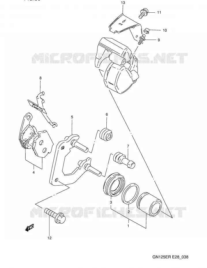 FRONT CALIPER Suzuki MOTO 125 GN 1993  GN125EP(E28)