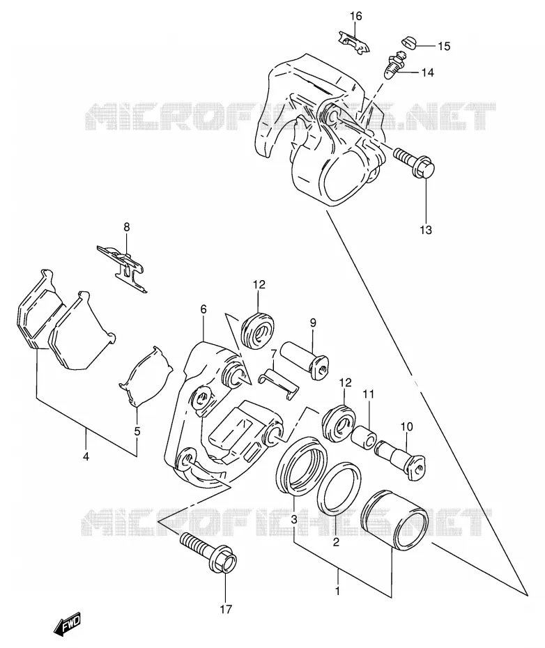 FRONT CALIPER Suzuki MOTO 250 GN 1992  GN250N(E2)