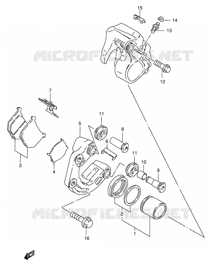 FRONT CALIPER Suzuki MOTO 250 GN 2000  GN250Y(E2)