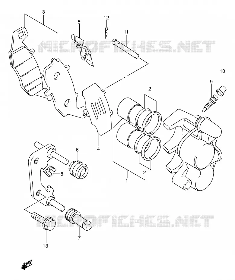 FRONT CALIPER Suzuki MOTO 500 GS-E 2002  GS500K2(E2)