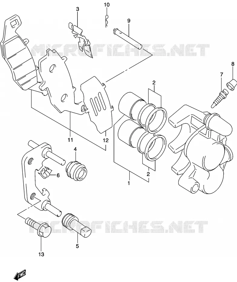 FRONT CALIPER Suzuki MOTO 500 GS-E 2003  GS500HUK3(P19)