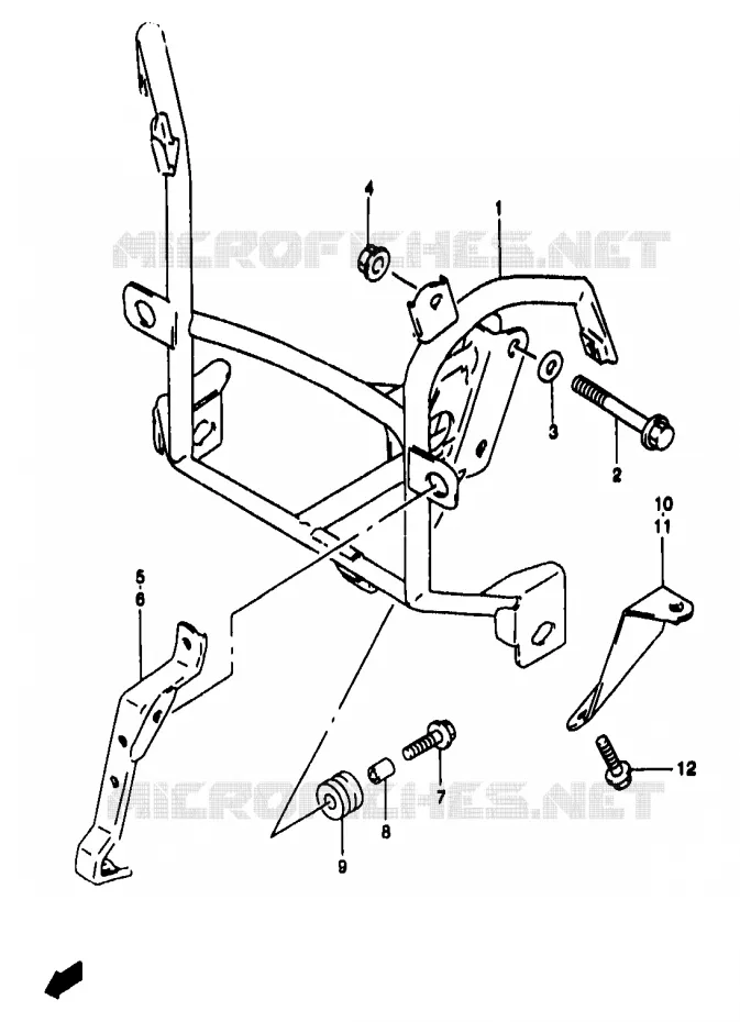 FRONT FAIRING STAY (GSF1200ST/SV/SAV/SW/SAW/SX/SAX/SY/SAY) Suzuki MOTO 1200 BANDIT 1998  GSF1200SW(T/V/W/X/Y)