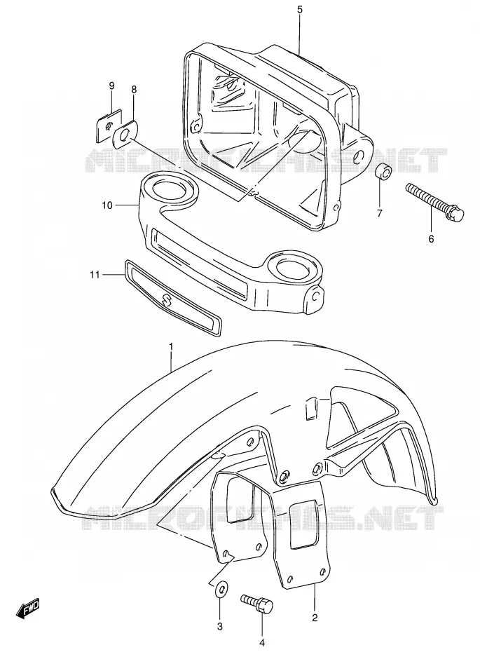 FRONT FENDER - HEADLIGHT Suzuki MOTO 125 GS 1982  GS125EEZ(E1)