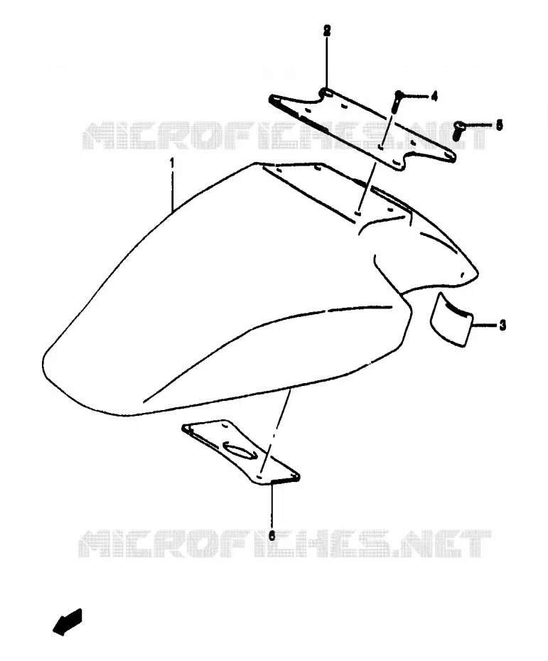 FRONT FENDER (GSF1200ST/SV/SAV/SW/SAW/SX/SAX/SY/SAY) Suzuki MOTO 1200 BANDIT 2000  GSF1200SAY(T/V/W/X/Y)