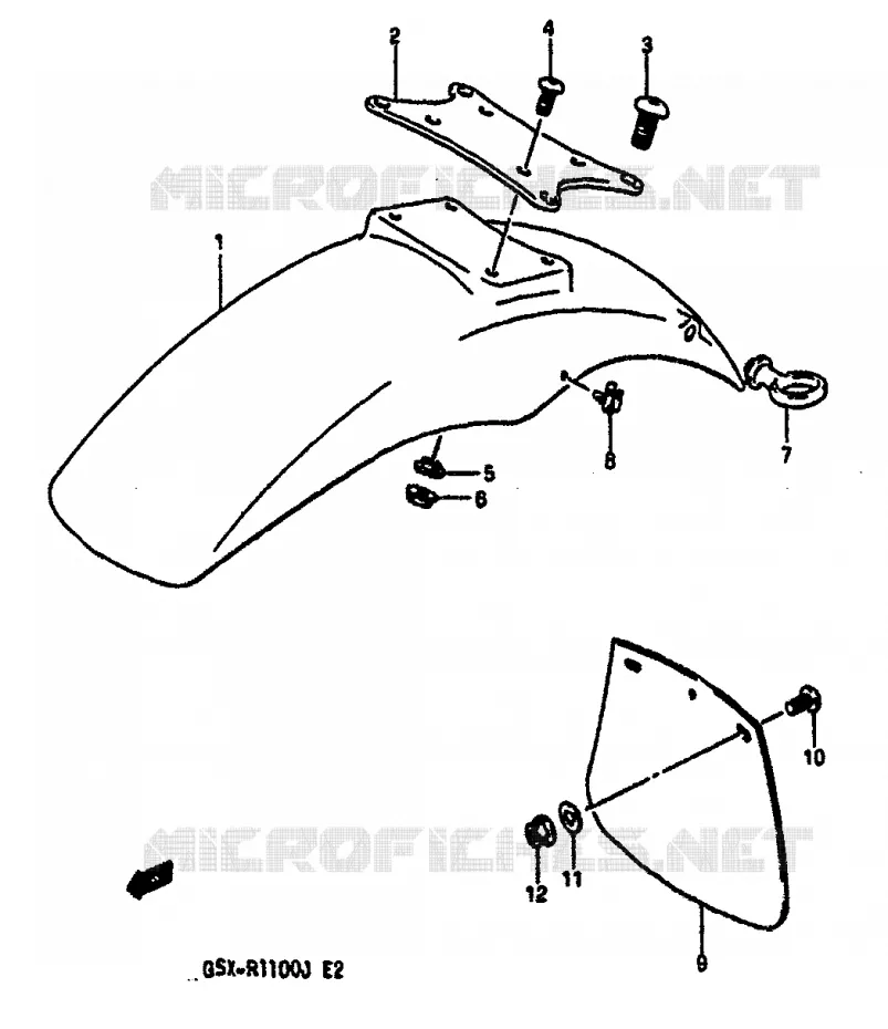 FRONT FENDER (MODEL G) Suzuki MOTO 1100 GSX-R 1988  GSX-R1100J(G/H/J)