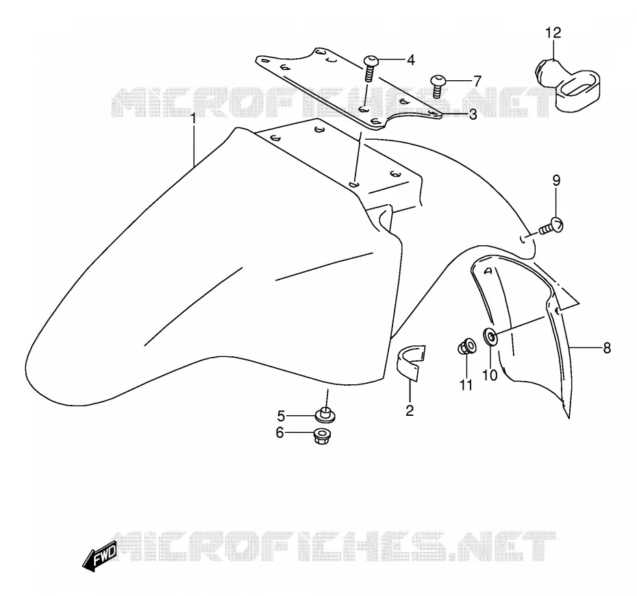 FRONT FENDER (MODEL T) Suzuki MOTO 500 GS-E 1990  GS500EL(E2)