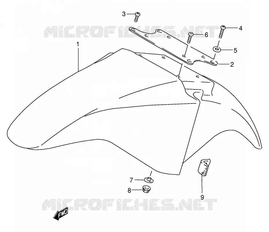 FRONT FENDER Suzuki MOTO 250 GSX 1991  GSX250FM(E24)
