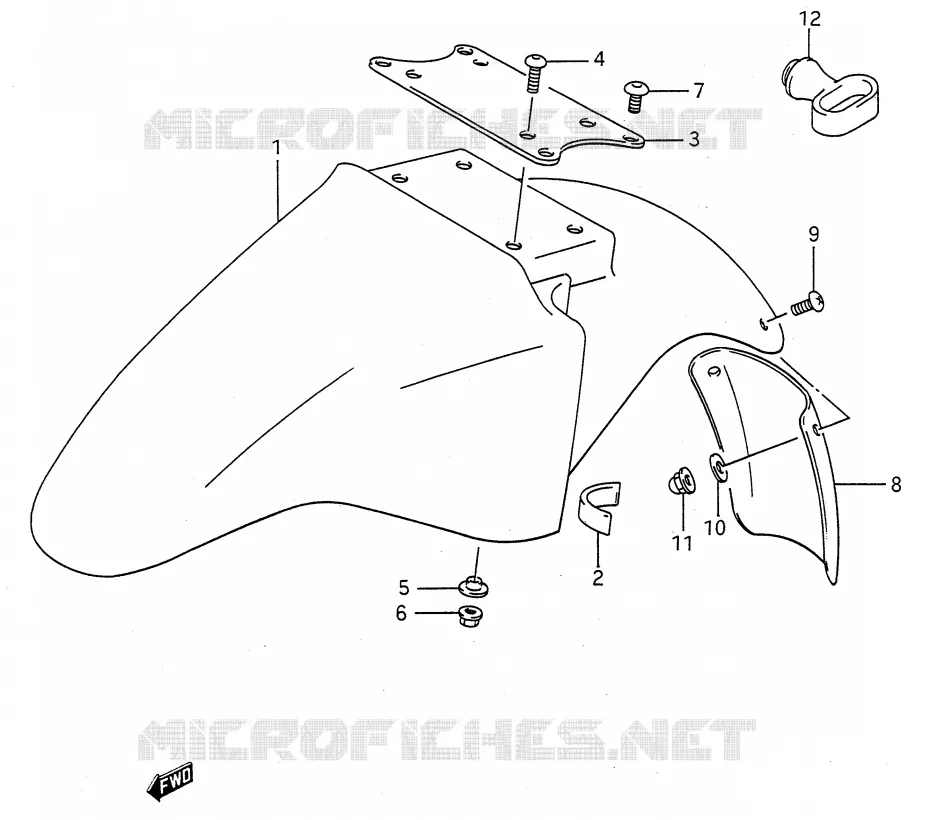 FRONT FENDER Suzuki MOTO 500 GS-E 1995  GS500ES(E28)