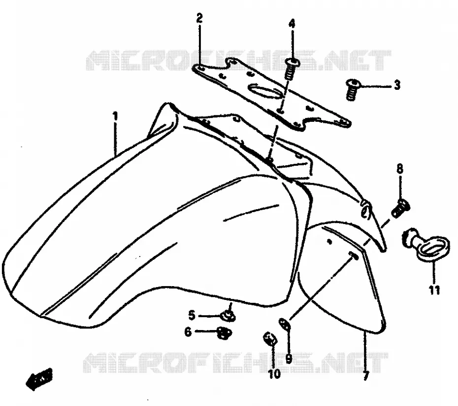 FRONT FENDER Suzuki MOTO 750 GSX-R 1986  GSX-750G(F/G/H) E34