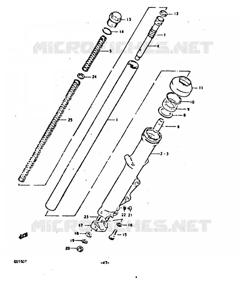 FRONT FORK (DOUBLE DISK) Suzuki MOTO 550 GS 1980  GS550DT(T)
