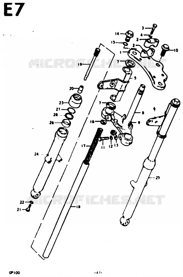 FRONT FORK (E13) Suzuki MOTO 100 GP 1978  GP100UC(C/N)