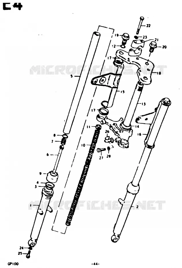 FRONT FORK (E14) Suzuki MOTO 100 GP 1992  GP100UN(C/N)