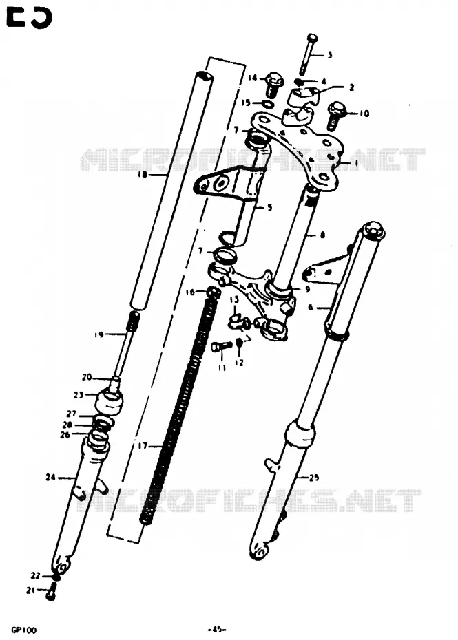 FRONT FORK (E6, E13, E30) Suzuki MOTO 100 GP 1992  GP100UN(C/N)