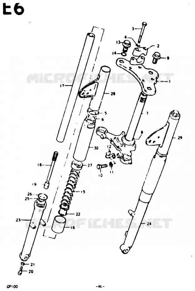FRONT FORK (E6) Suzuki MOTO 100 GP 1992  GP100N(C/N)