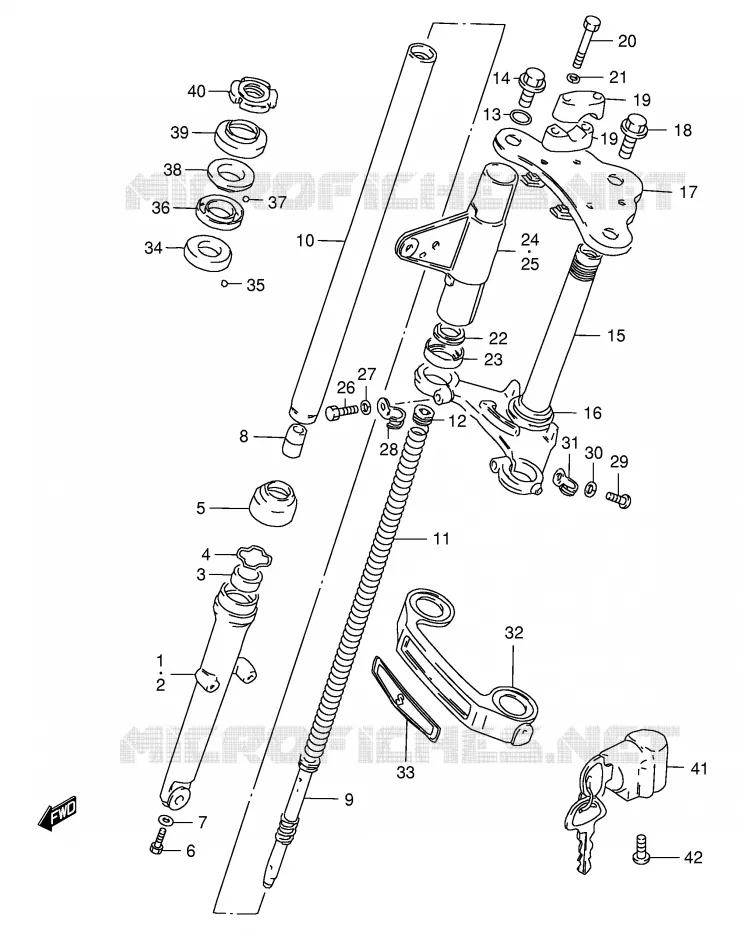 FRONT FORK (GS125UR E71) Suzuki MOTO 125 GS 1982  GS125ESZ(E1)