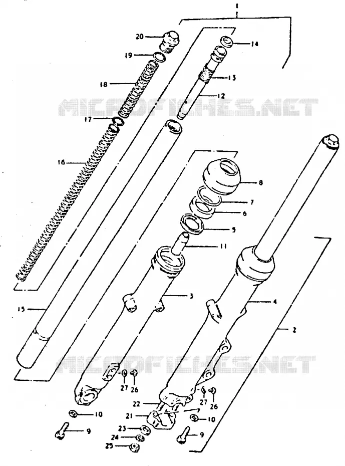 FRONT FORK (GS250TT) Suzuki MOTO 250 GS 1999  GS250TX(T/X)