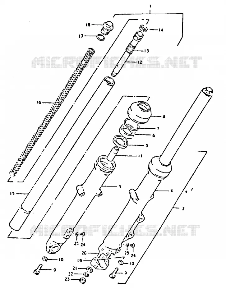 FRONT FORK (GS250TX) Suzuki MOTO 250 GS 1996  GS250TT(T/X)