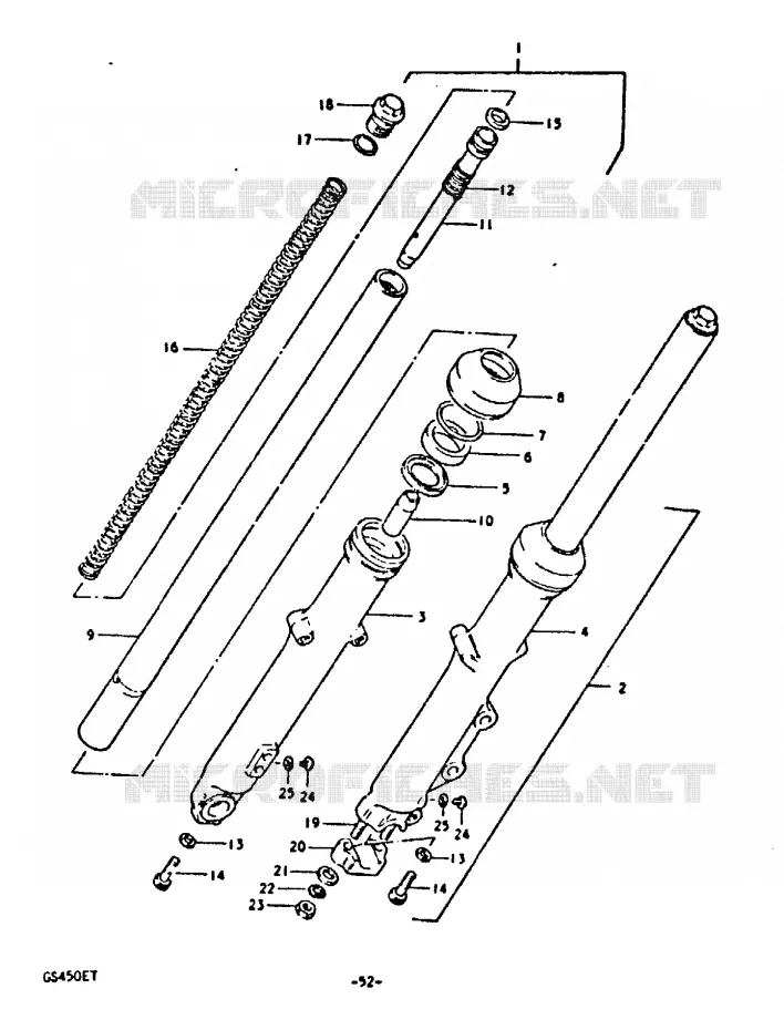 FRONT FORK (GS450ET.T) Suzuki MOTO 450 GS-E 1980  GS450ET(T)