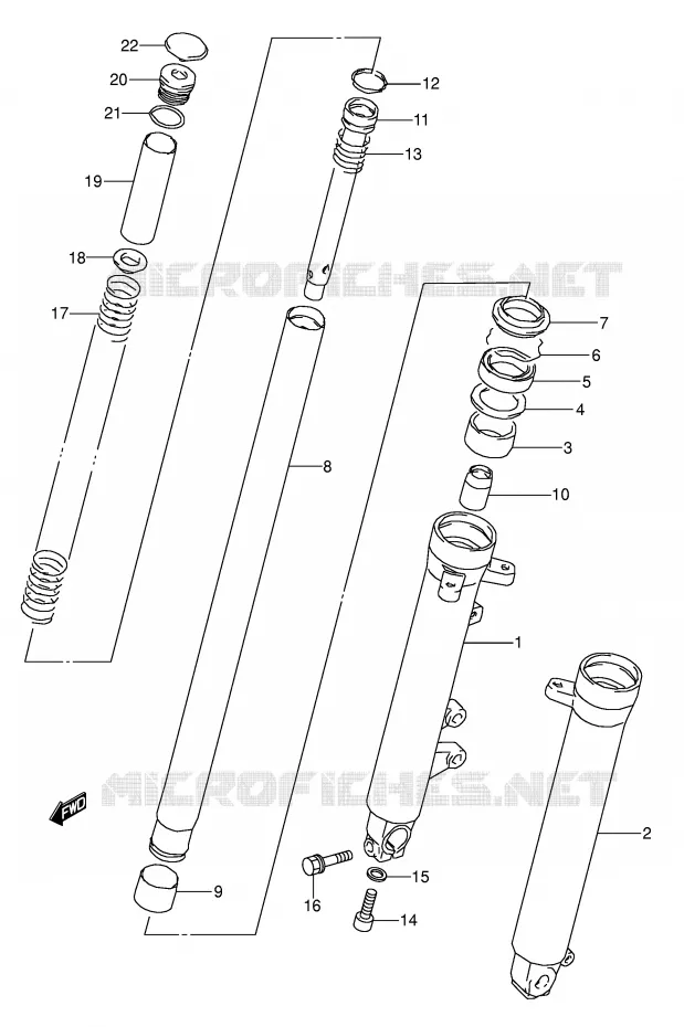 FRONT FORK (MODEL K/L/M) Suzuki MOTO 500 GS-E 1989  GS500EUK(E2)