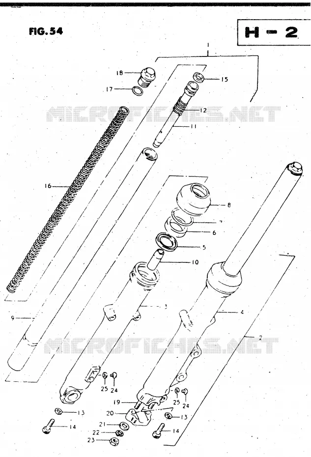 FRONT FORK (MODEL T, X) Suzuki MOTO 450 GS-L 1999  GS450LX(E2)
