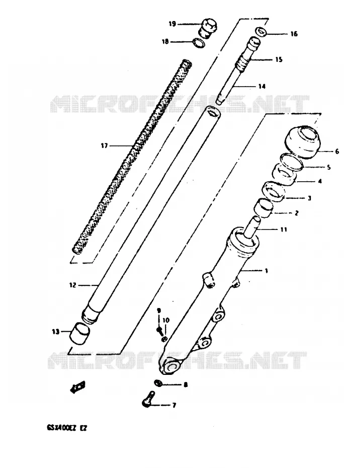 FRONT FORK RIGHT DAMPER Suzuki MOTO 400 GSX 1982  GSX400EZ