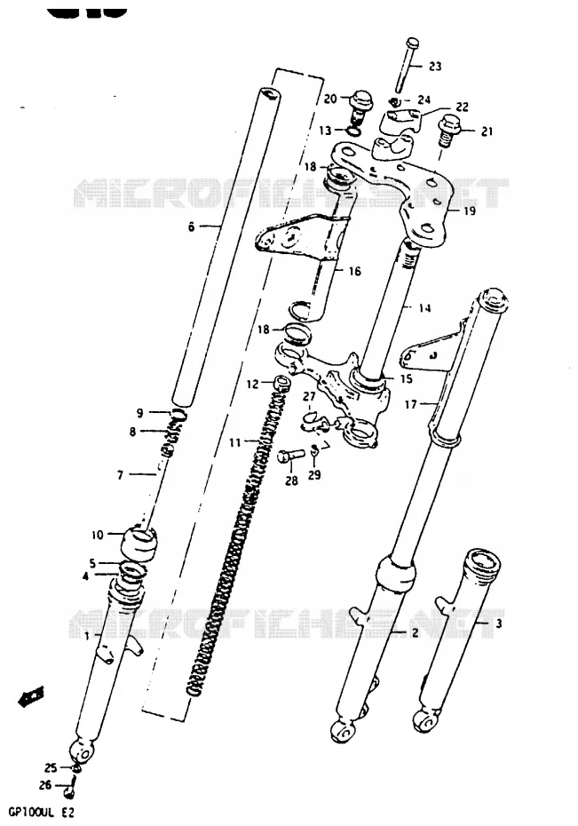 FRONT FORK Suzuki MOTO 100 GP 1999  GP100UX(X/D/L)