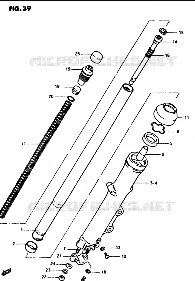 FRONT FORK Suzuki MOTO 1100 GS-G 1984  GS1100GE(E/F/G)