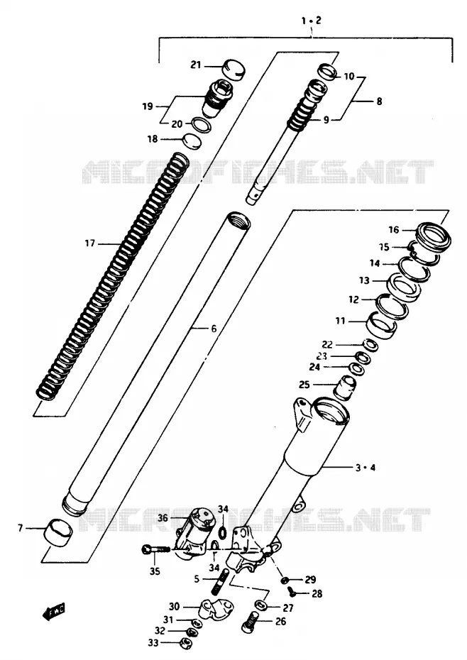 FRONT FORK Suzuki MOTO 1100 GSX-E 1985  GSX1100EEF(E/F/G)