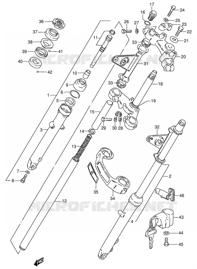 FRONT FORK Suzuki MOTO 125 GN 1983  GN125D(E1)