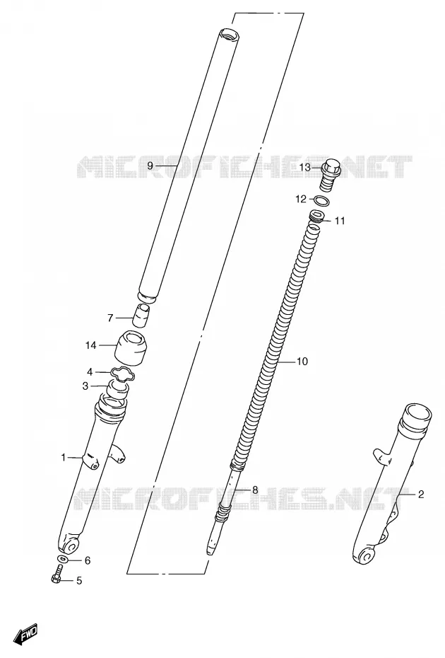 FRONT FORK Suzuki MOTO 125 GS 1999  GS125SX(E71)