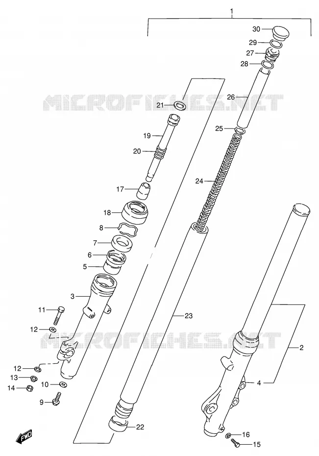 FRONT FORK Suzuki MOTO 250 GN 1992  GN250N(E2)