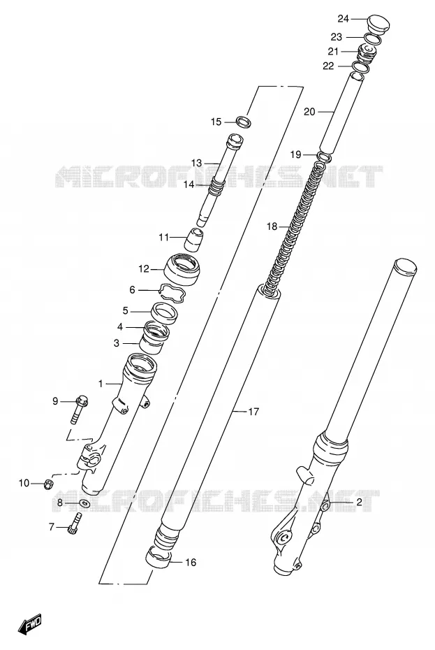 FRONT FORK Suzuki MOTO 250 GN 2001  GN250K1(E2)