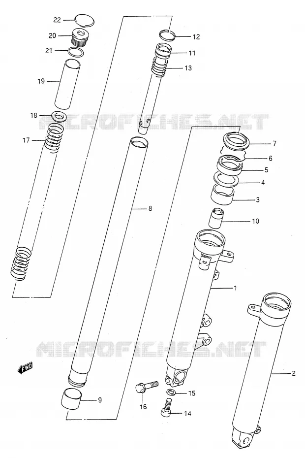 FRONT FORK Suzuki MOTO 500 GS-E 1996  GS500EUT(E28)